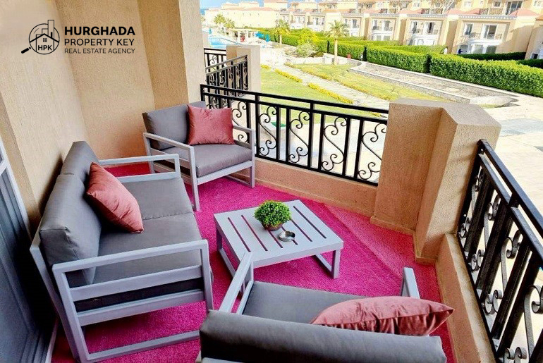Geräumige 2-Zimmer-Wohnung mit seitlichem Meerblick zum Verkauf in Selena Bay, Hurghada